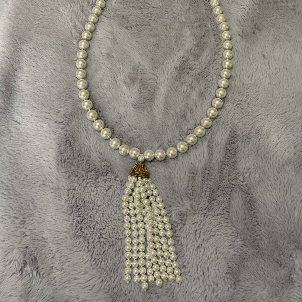 Faux pearl necklace